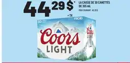 Metro LA CAISSE DE 30 CANETTES COORS LIGHT offer