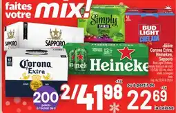 Metro BIÈRE CORONA EXTRA, HEINEKEN, SAPPORO | BEER offer