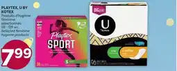 Brunet PLAYTEX, U BY KOTEX Produits d'hygiène féminine sélectionnés offer