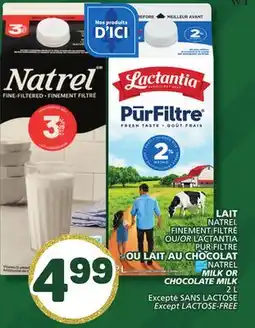 Marché Bonichoix NATREL OR LACTANTIA PUR FILTRE MILK OR CHOCOLATE MILK offer
