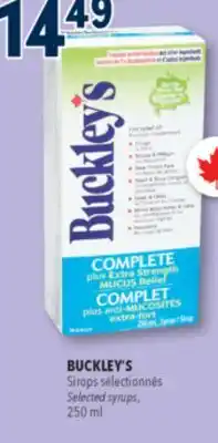 Familiprix Buckley's Complete Plus Extra Strength Mucus Relief cough syrup offer