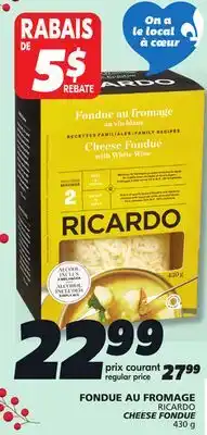 IGA RICARDO CHEESE FONDUE offer