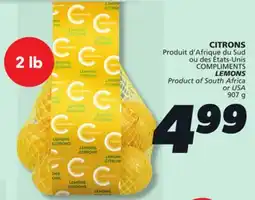 IGA COMPLIMENTS LEMONS offer