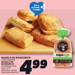 IGA CHEF FRANKIE BAGELS OR BAGELWICH offer