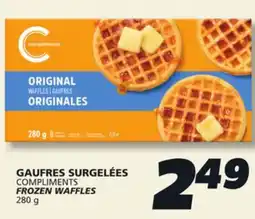 IGA COMPLIMENTS FROZEN WAFFLES offer
