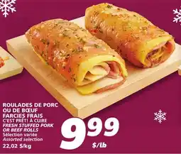 IGA C'EST PRÊT! À CUIRE FRESH STUFFED PORK OR BEEF ROLLS offer
