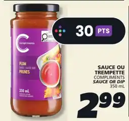 IGA COMPLIMENTS SAUCE OR DIP offer