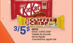 Uniprix NESTLÉ KITKAT, COFFEE CRISP Tablette de chocolat, format régulier/Chocolate bar, regular size offer