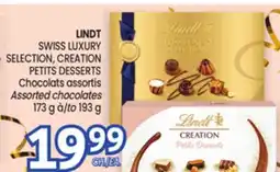 Uniprix LINDT SWISS LUXURY SELECTION, CREATION PETITS DESSERTS Chocolats assortis offer