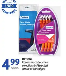 Uniprix OPTION+ Rasoirs ou cartouches sélectionnés/Selected razors or cartridges offer