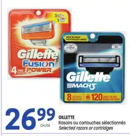 Uniprix GILLETTE Rasoirs ou cartouches sélectionnés/Selected razors or cartridges offer