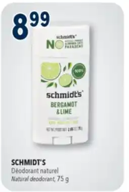 Familiprix Schmidt's deodorant stick Bergamot & Lime offer