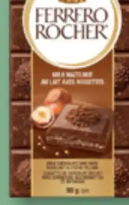 Familiprix Ferrero Rocher milk chocolate bar with hazelnut & cocoa filling 90g offer