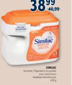 Familiprix Similac Sensitive lactose sensitivity milk-based iron-fortified infant formula Step 1 - 638g offer