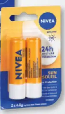 Familiprix Nivea caring lip balm SPF30 Sun 2x4.8g offer