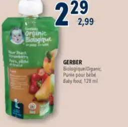 Familiprix Gerber Organic purée pear, peach, strawberry 128ml offer