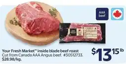 Walmart Your Fresh Market inside blade beef roast offer
