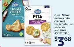 Walmart Great Value naan or pita crackers offer