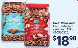 Walmart Great Value nuts offer