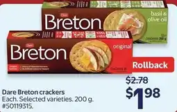 Walmart Dare Breton crackers offer