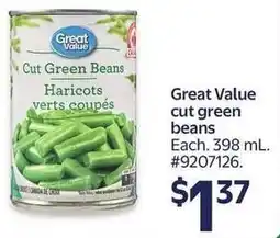 Walmart Great Value cut green beans offer