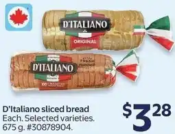 Walmart D'Italiano sliced bread offer