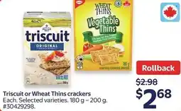 Walmart Triscuit or Wheat Thins crackers offer