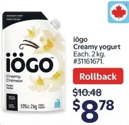 Walmart iögo Creamy yogurt offer