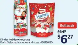 Walmart Kinder holiday chocolate offer