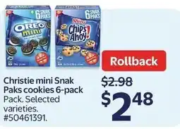 Walmart Christie mini Snak Paks cookies offer