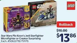 Walmart Star Wars Plo Koon's Jedi Starfighter Microfighter or Creator Surprising offer