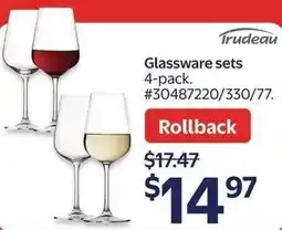 Walmart Trudeau Glassware sets offer