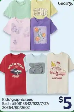 Walmart George. kids' graphic tees offer