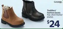 Walmart George. Toddlers' fashion boots offer
