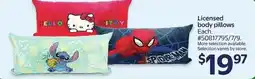 Walmart Licensed body pillows offer