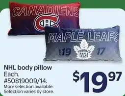Walmart NHL body pillow offer
