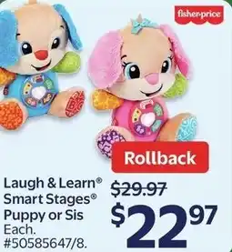 Walmart Laugh & Learn Smart Stages puppy or sis offer