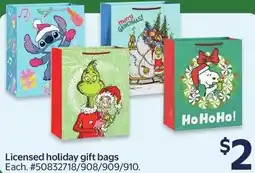 Walmart Licensed holiday gift bags offer