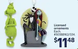 Walmart Licensed ornaments offer
