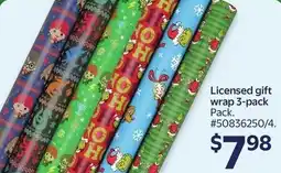 Walmart Licensed gift wrap offer