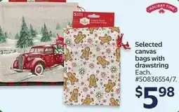 Walmart Selected canvas bags with drawstring offer