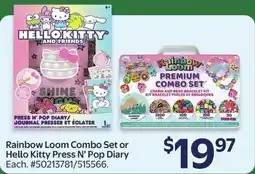 Walmart Rainbow Loom Combo Set or Hello Kitty Press N' Pop Diary offer