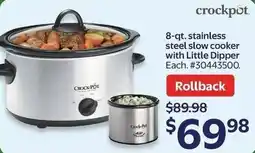 Walmart Crockpot stainless steel slow cooker with Little Dipper offer