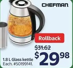 Walmart Chefman glass kettle offer