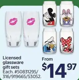 Walmart Licensed glassware gift sets offer