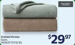 Walmart Better Homes &Gardens Knitted throws offer