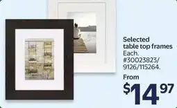 Walmart Selected table top frames offer