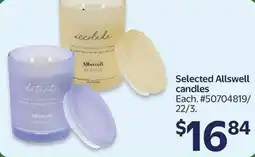 Walmart Selected Allswell candles offer