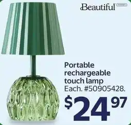 Walmart Portable rechargeable touch lamp offer