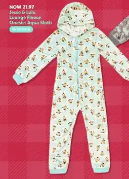 Toys R us Jesse & Lulu Lounge Fleece Onesie: Aqua Sloth offer